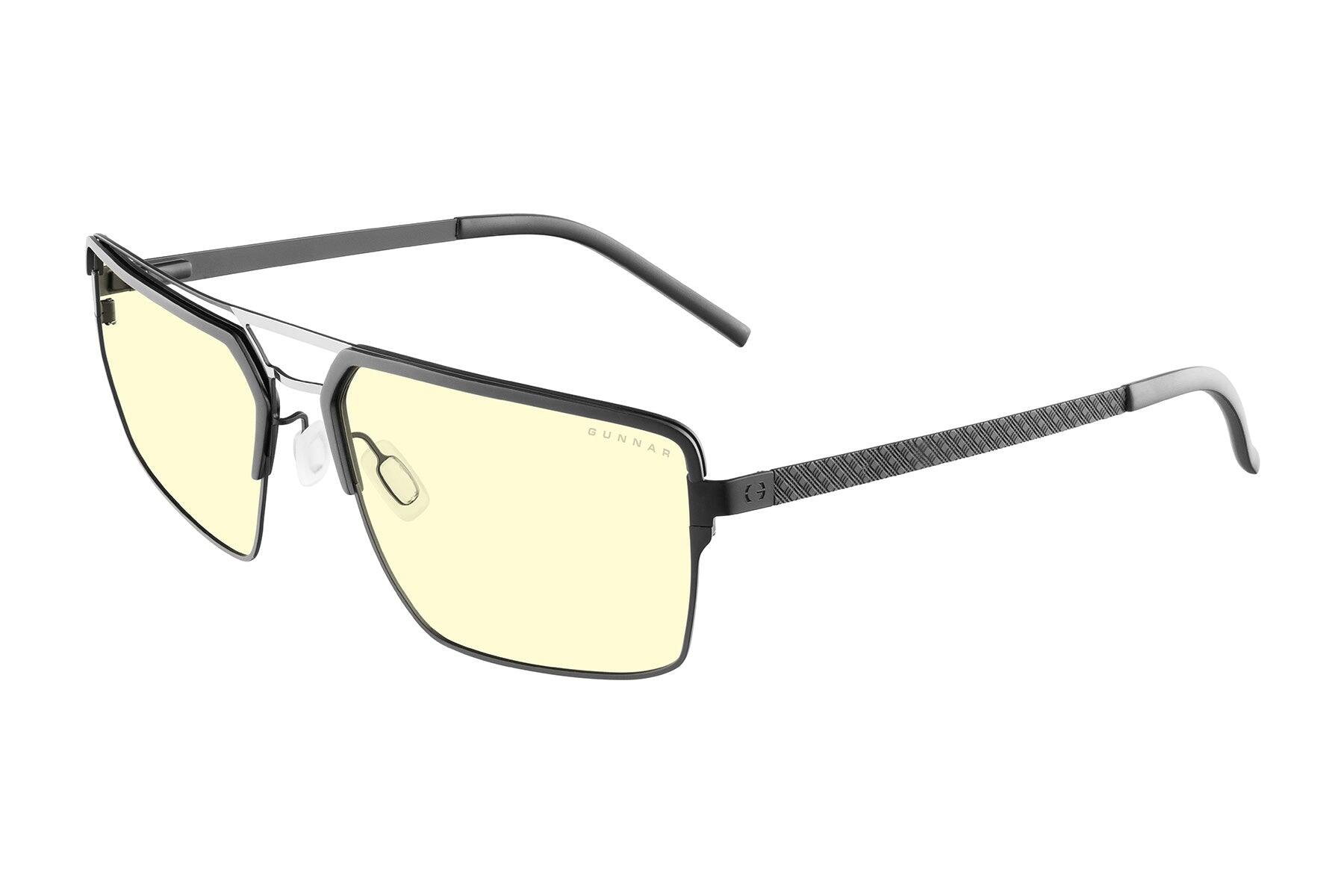 Back. GUNNAR - GUNNAR Computer Glasses  -  Pinnacles, Onyx Silver, Amber Lens - Blue Light Blocking, Relieve Dry Eye, Anti Glare - Onyx/Silver.