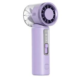 PRIMEPLUS - Handheld Mini Fan with Ice Cooling, 120-Speed USB-C Rechargeable for Travel/Outdoor/Camping/Makeup/Gifts - Purple