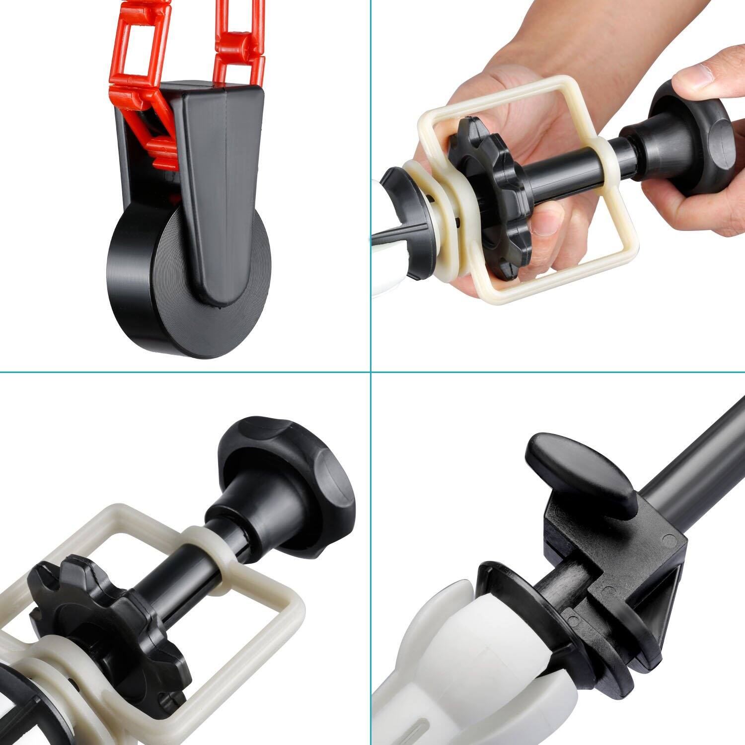 Alt View 1. Neewer - 4-Roller Manual Wall Mount Background Support System, 22lb Load/Roller, Full Kit.