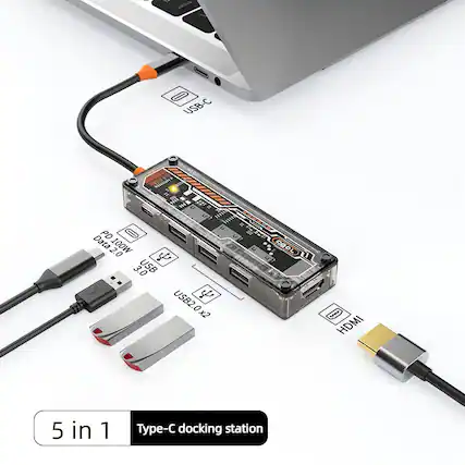 USB-C PD Data 100W 2.0 3.0 USB USB2.0 x2 HDMI 5 in 1 Type-C docking station
