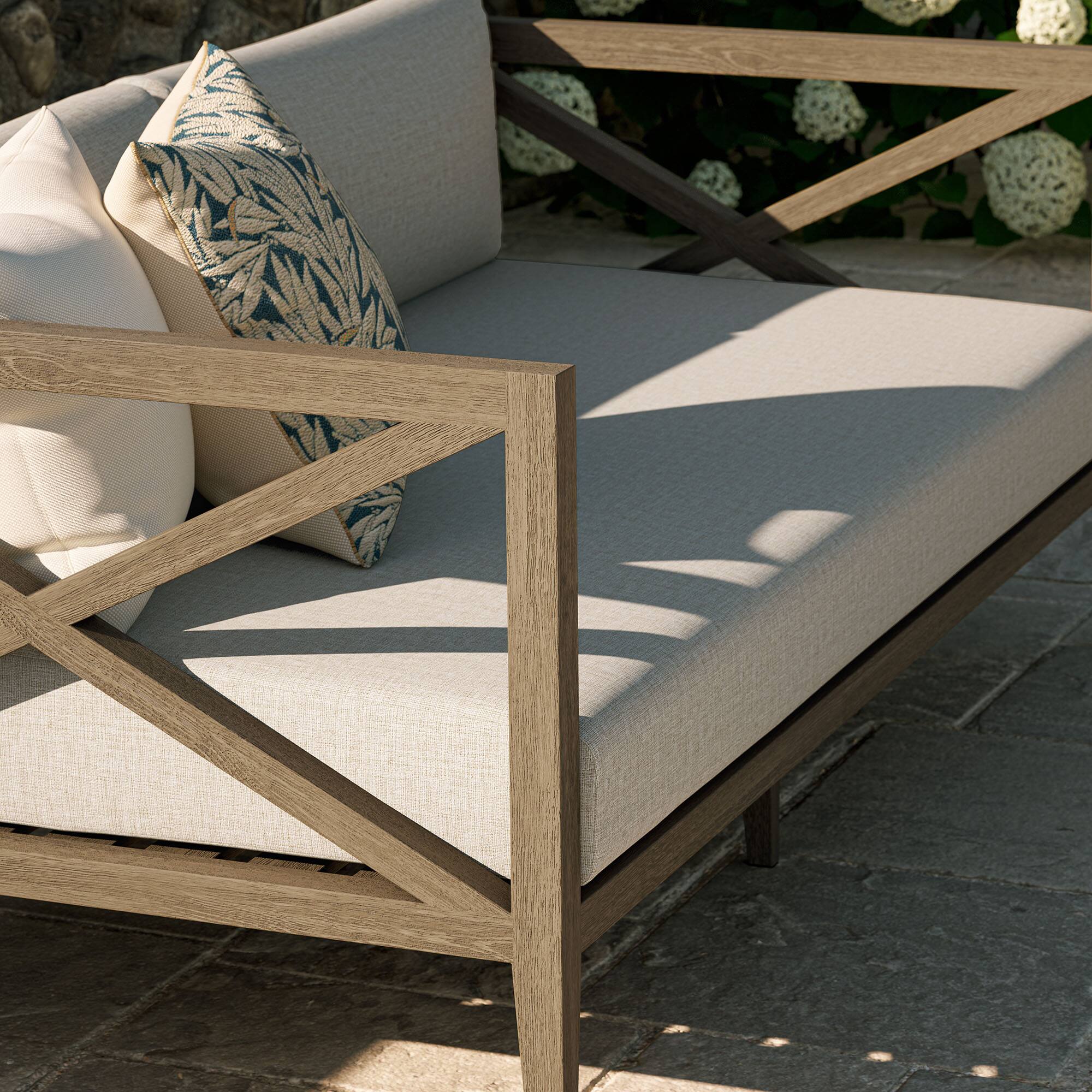 Alt View 8. Modway - Northlake Outdoor Patio Teak Loveseat by Modway - Weathered Gray Pebble.