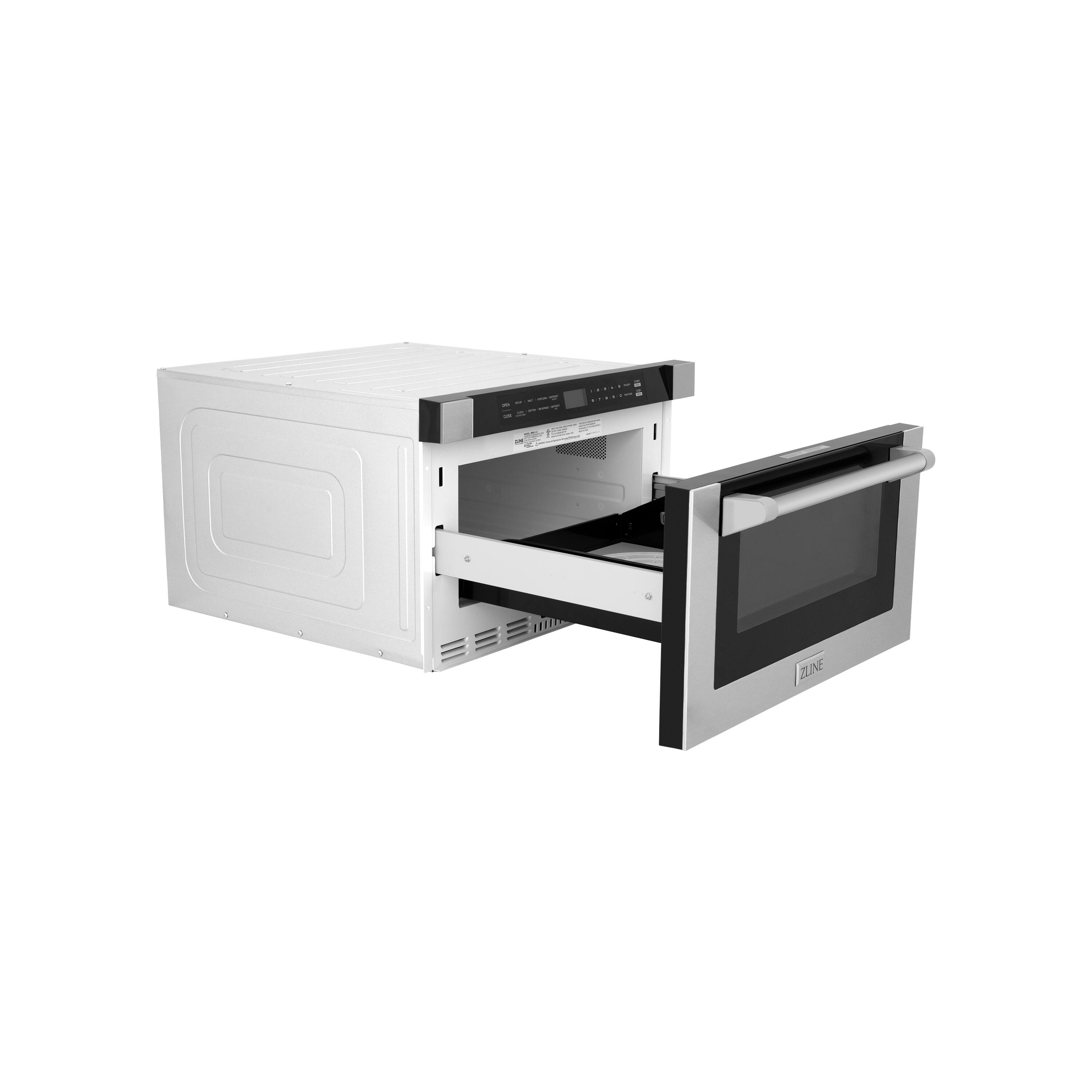Alt View 10. ZLINE - 24 in. 1.2 cu. ft. Built-in Microwave Drawer with Traditional Handle in Stainless Steel - stainless steel.