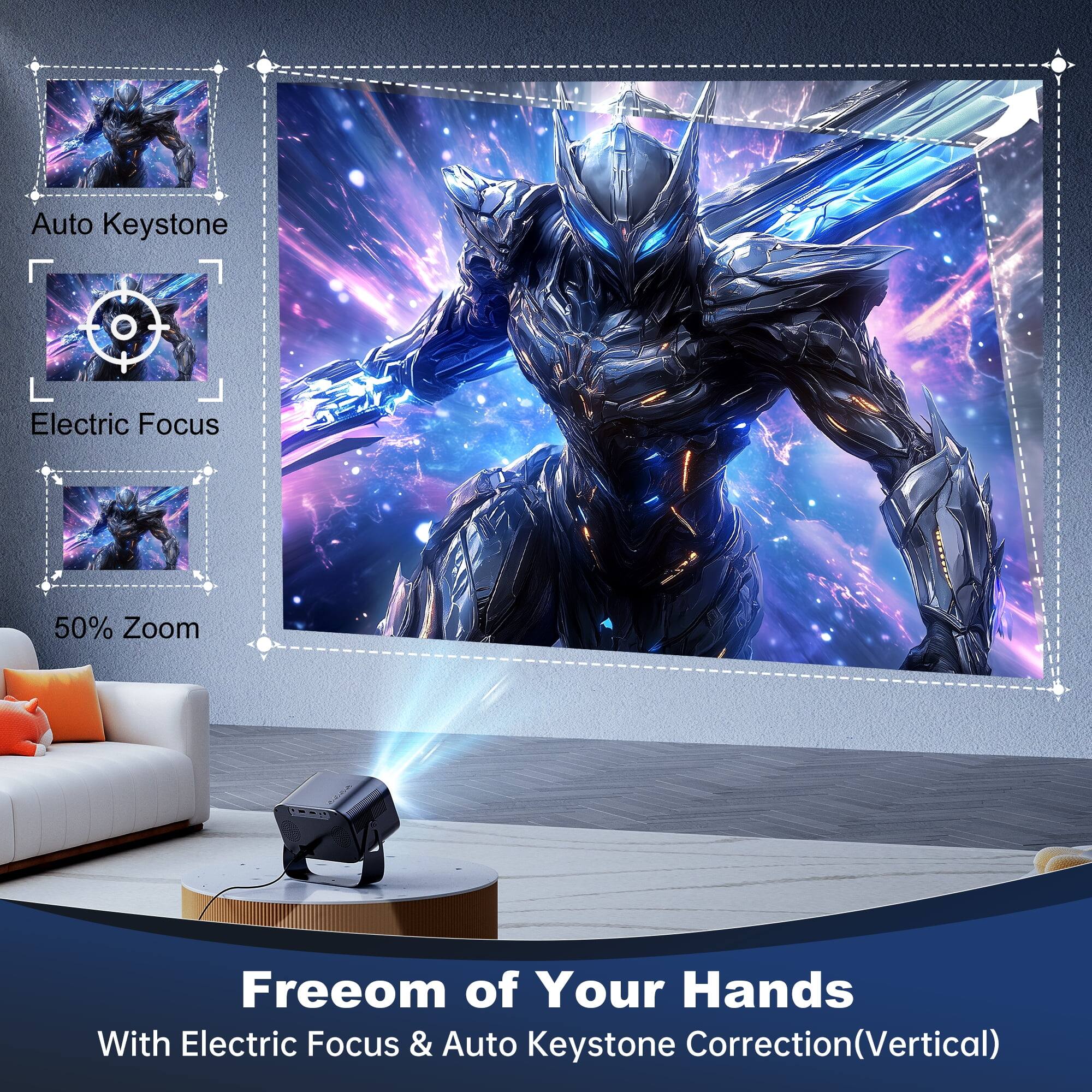 Auto Keystone Electric Focus 50% Zoom Freedom of Your Hands With Electric Focus & Auto Keystone Correction (Vertical)