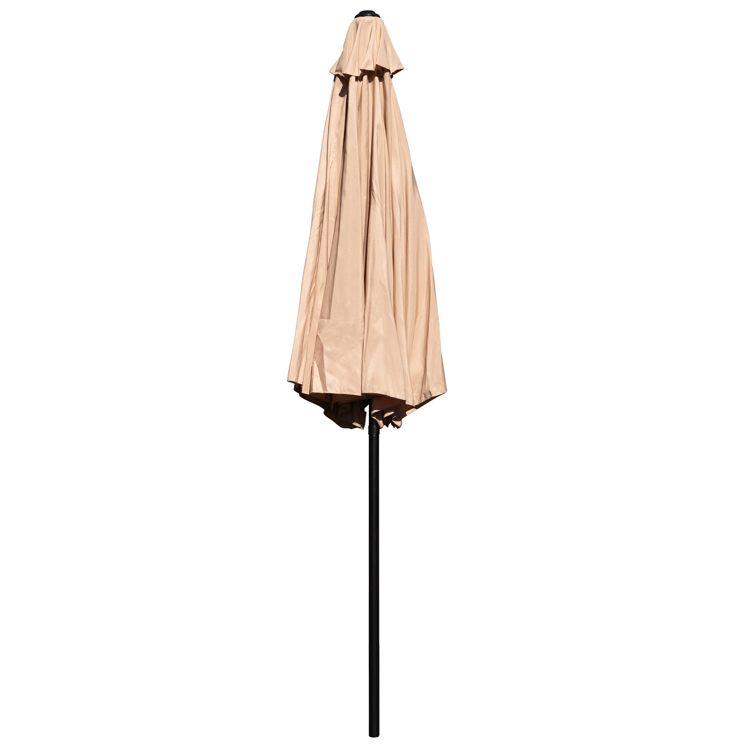 Alt View 7. Emma + Oliver - 9' Outdoor Patio Umbrella-Crank & Tilt Function - 1.5" Diameter Steel Pole - Tan.