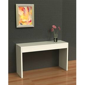 Angle. SlickBlue - Stylish Sofa Table for Living Room or Entryway Console - White.