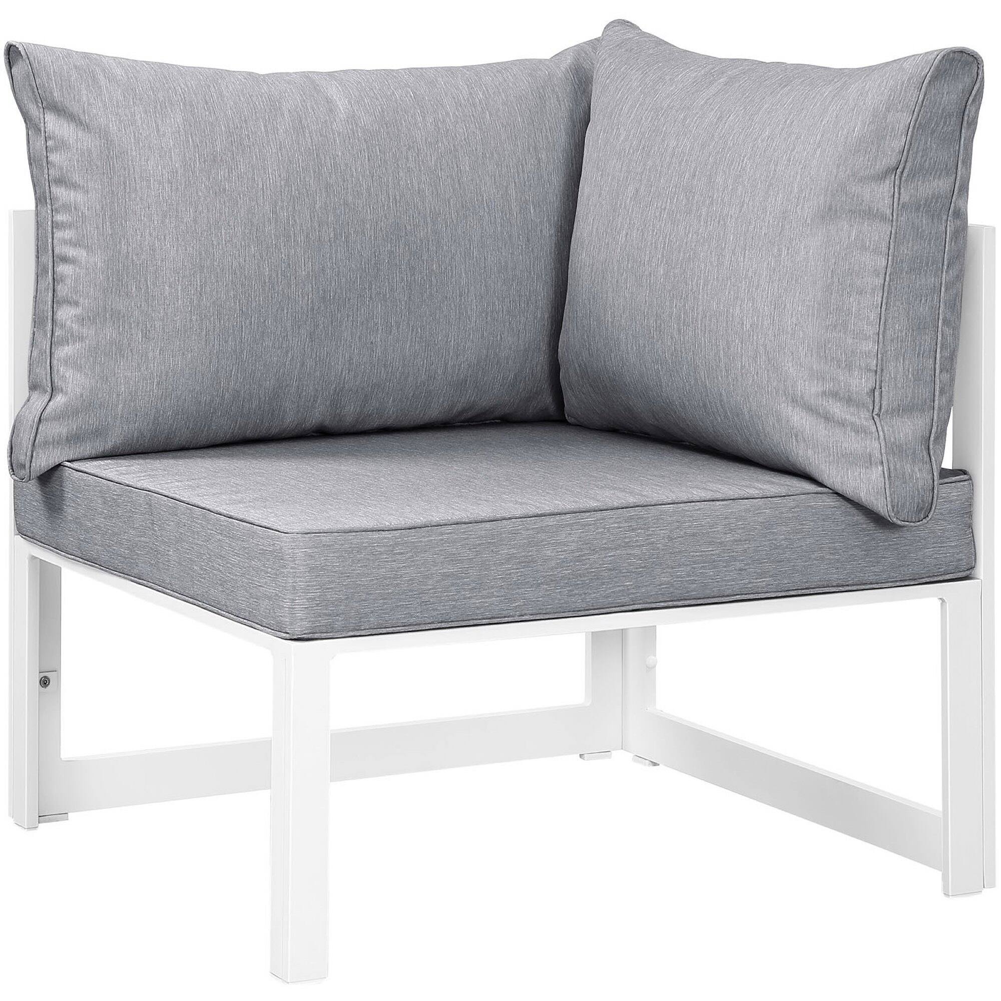 Angle. Modway - Fortuna Corner Outdoor Patio Armchair by Modway - White Gray.