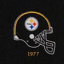 Alt View 4. Winning Streak Sports - Pittsburgh Football Steelers - Featuring Logos from 1954, 1960, 1962 & 1977 on a 22x14 Wool Blend Wall Hanging Banner - Multi.