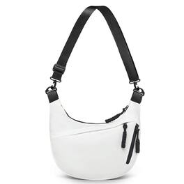 Unique Bargains - Arch Crossbody Bags for Women Moon Dumpling Sling Bag Lightweight Nylon Purse for Travel - White