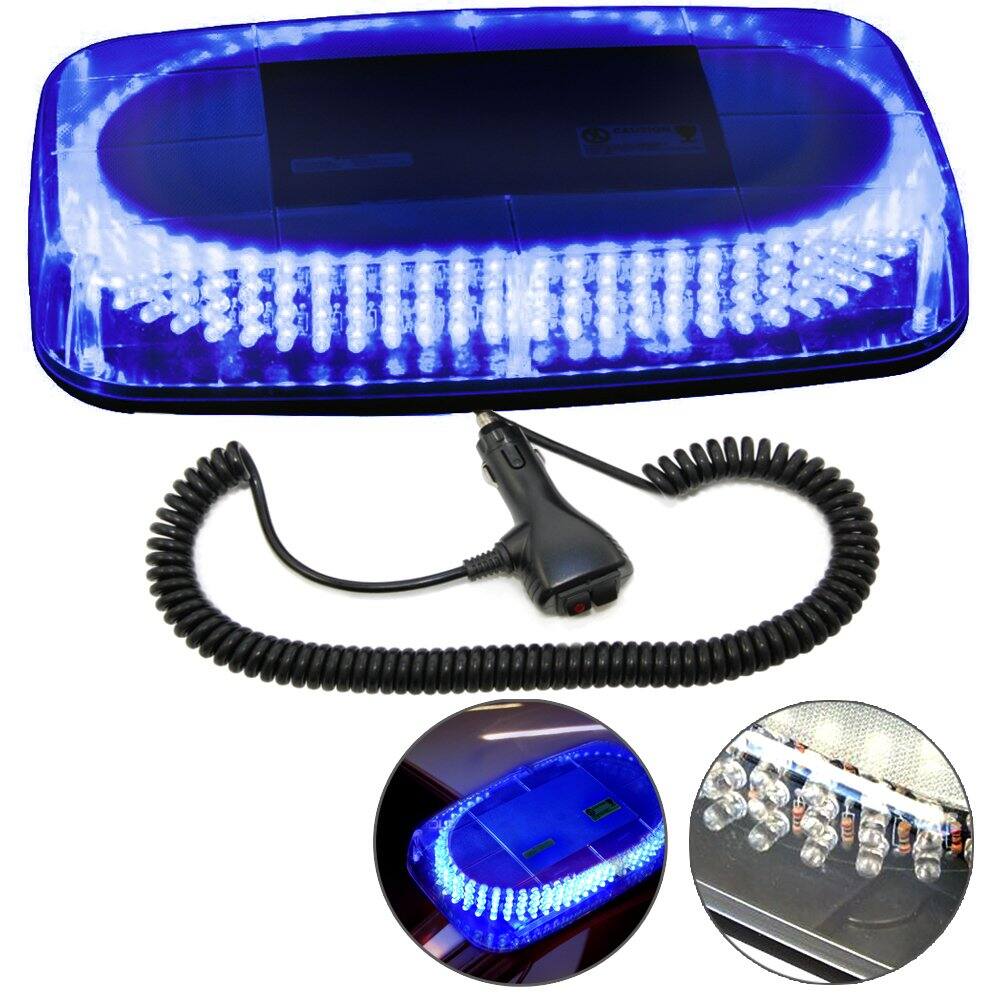 Front. HQRP - 240-LED Magnetic Mini Strobe Bar 12 V Emergency Hazard Warning Beacon for Car Trailer RV Boat.