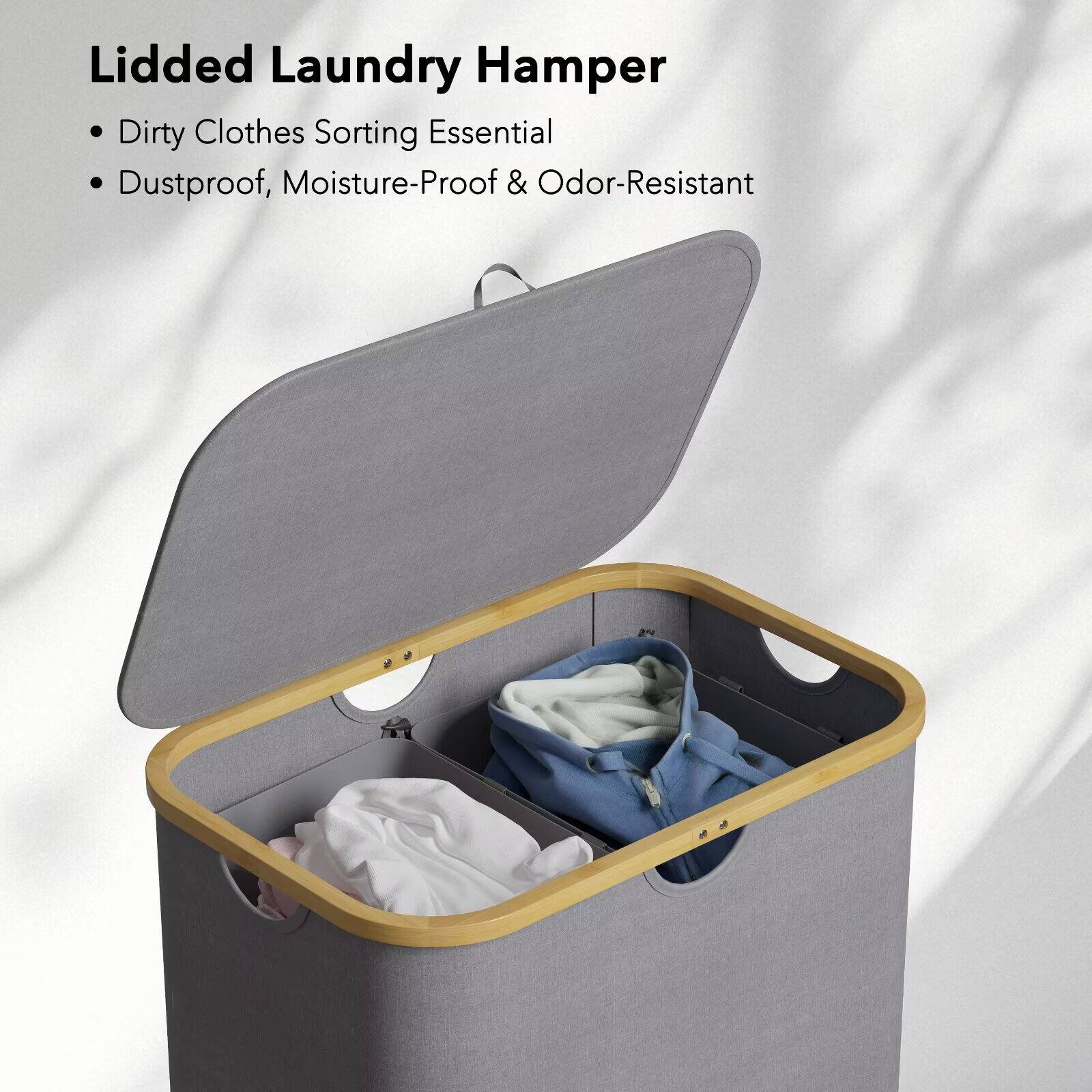 Lidded Laundry Hamper  
- Dirty Clothes Sorting Essential  
- Dustproof, Moisture-Proof & Odor-Resistant
