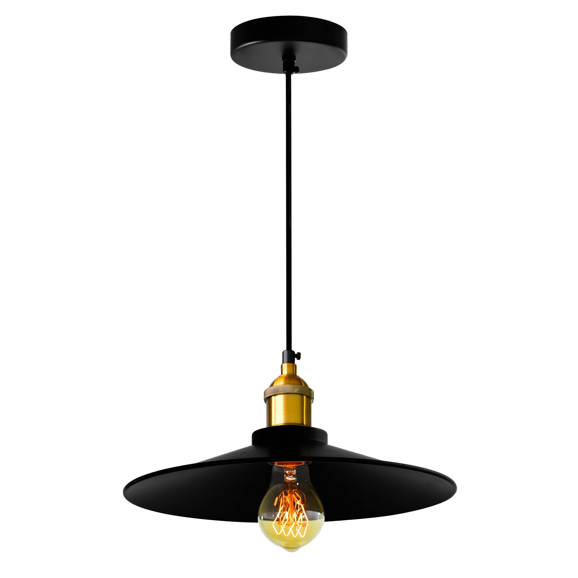 Angle. CWI Lighting - Brave 1 Light Down Mini Pendant With Black Finish - Black.