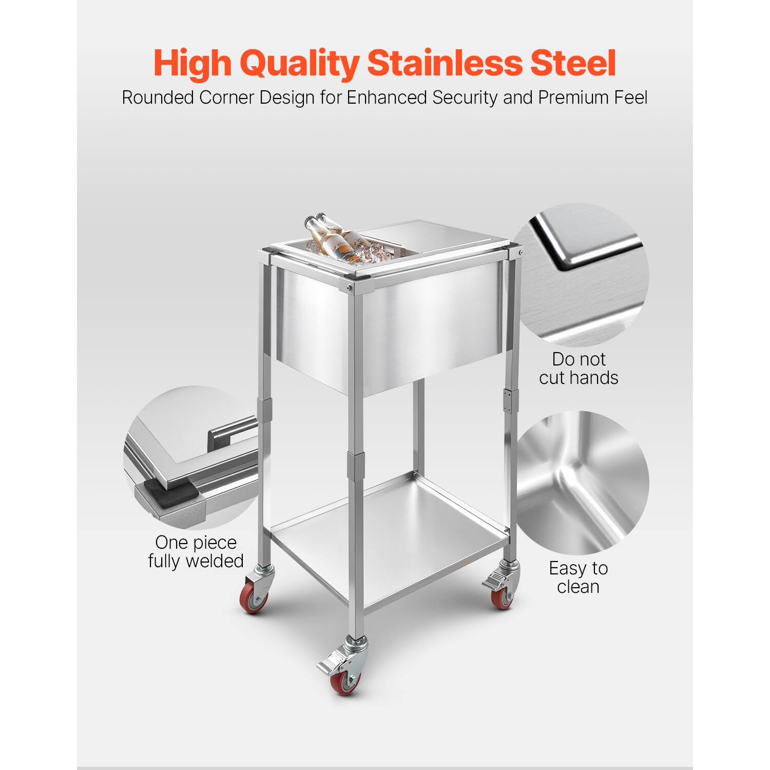 High Quality Stainless Steel  
Rounded Corner Design for Enhanced Security and Premium Feel  

- One piece fully welded  
- Do not cut hands  
- Easy to clean