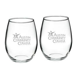 Jardine - Austin Community College 21oz. 2-Piece Stemless Wine Glass Set - Multicolor