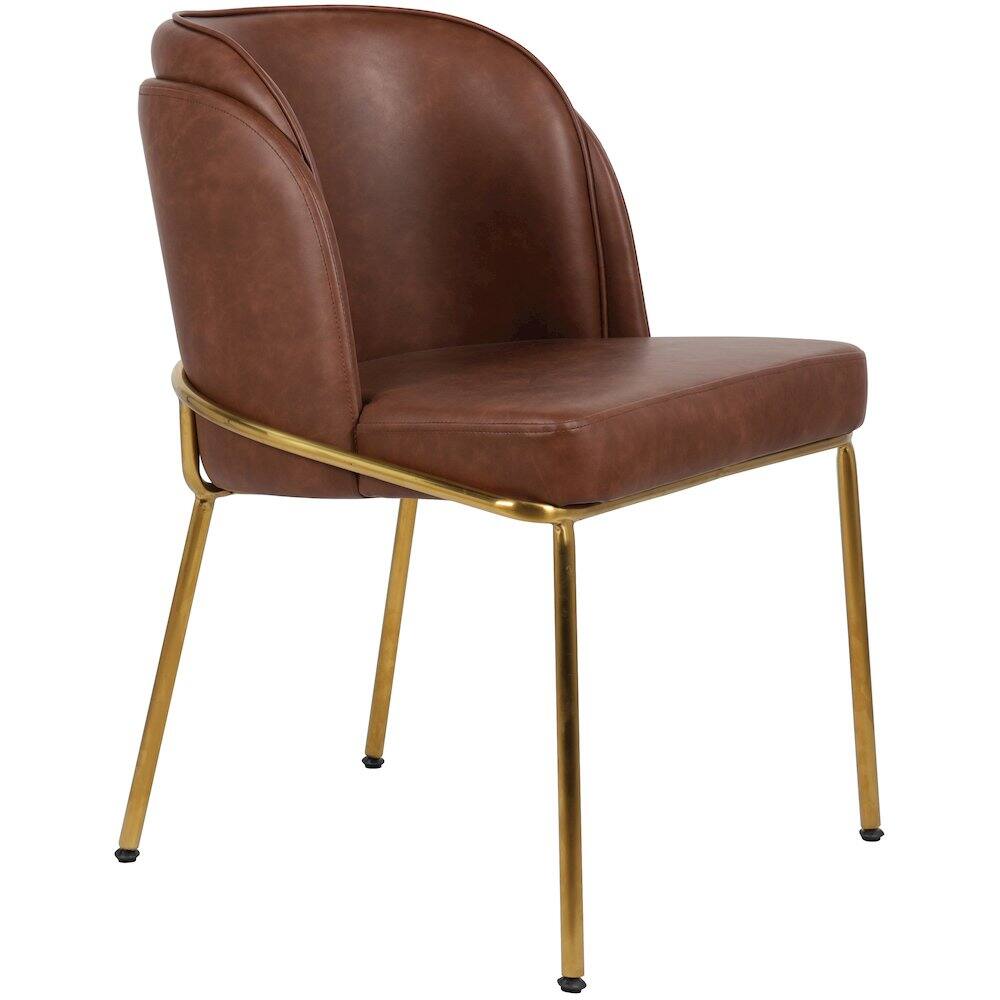 Alt View 4. Meridian Furniture - Jagger Brown Vegan Leather Dining Chair, Set of 2 - Brown.