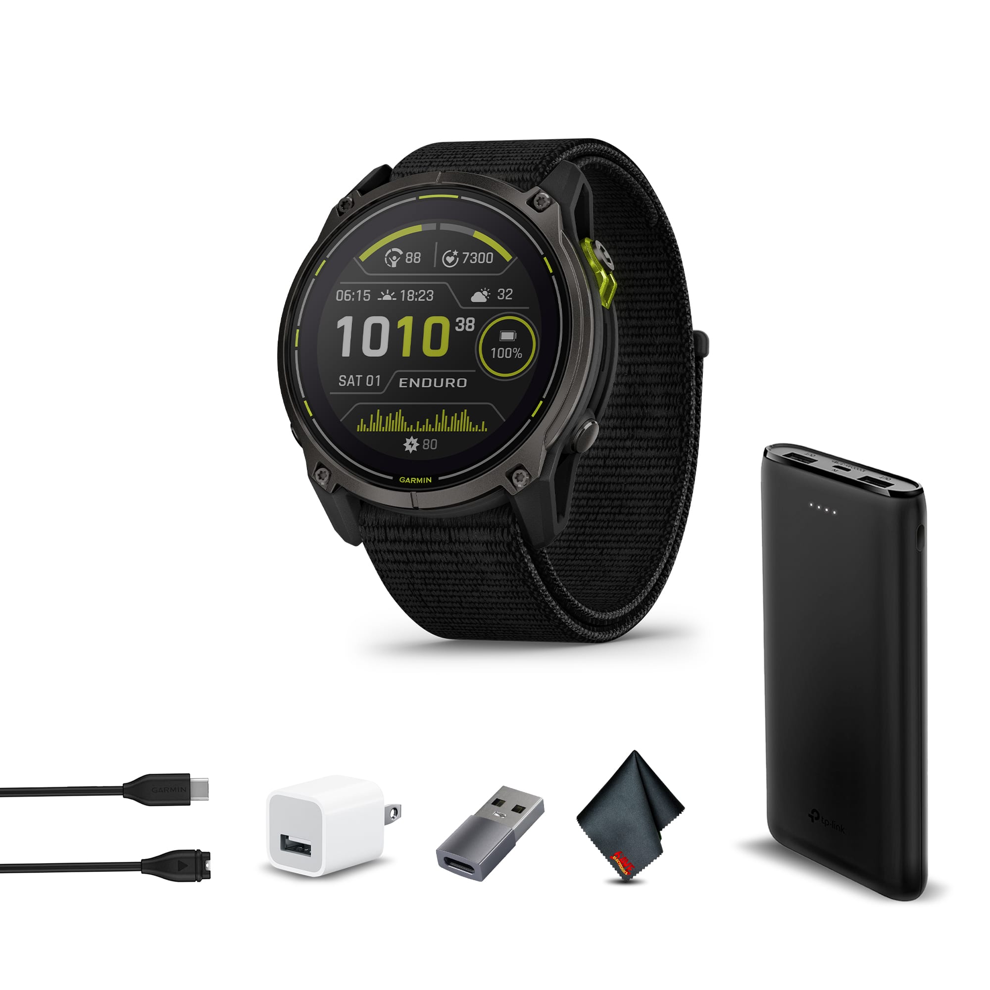 Garmin - Enduro 3 Solar, Sapphire, Ultraperformance GPS Smartwatch Bundle - Black - (2024)