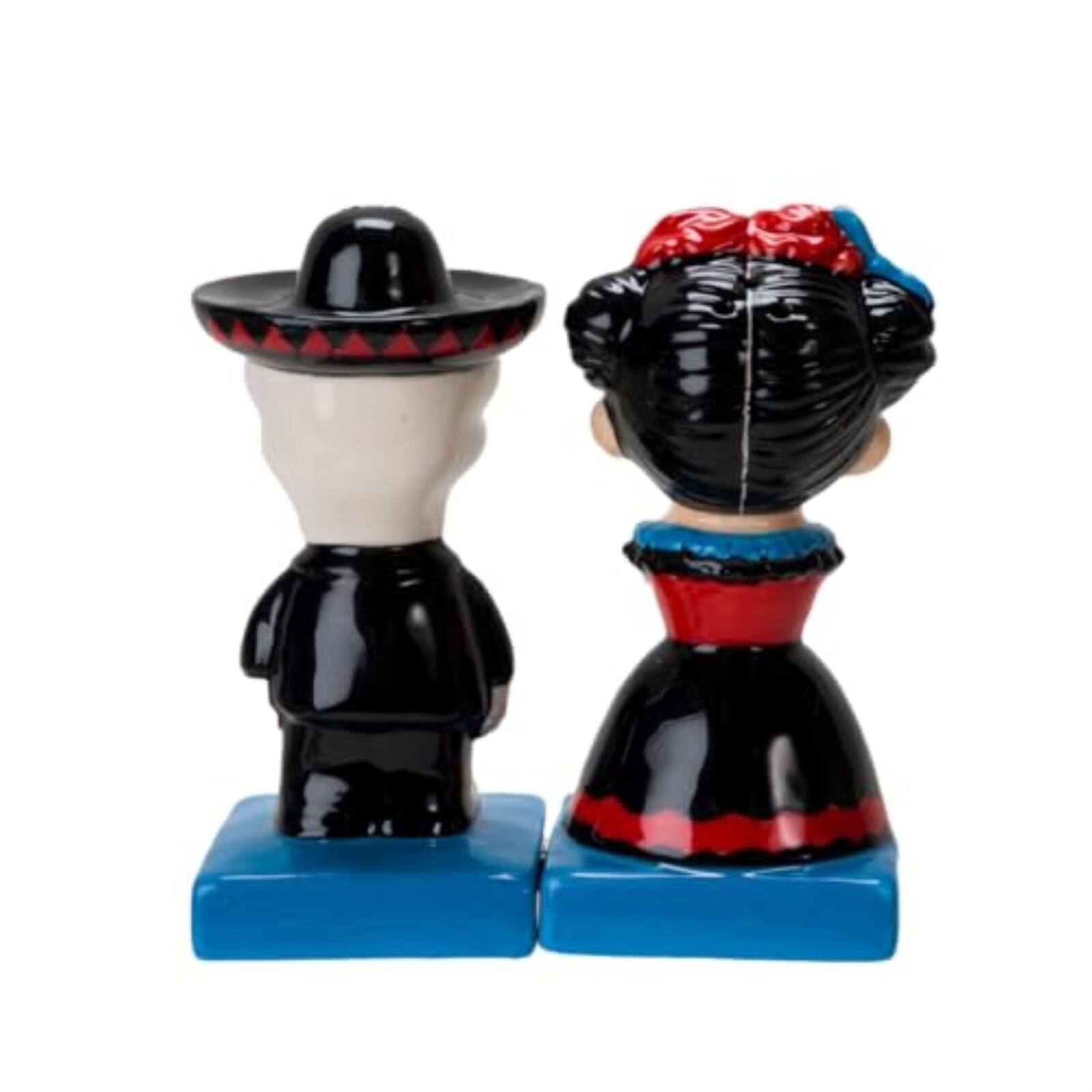 Angle. Pacific Trading - Pacific Giftware Día de Los Muertos Inspired Ceramic Magnetic Salt and Pepper Shakers - Multicolor.