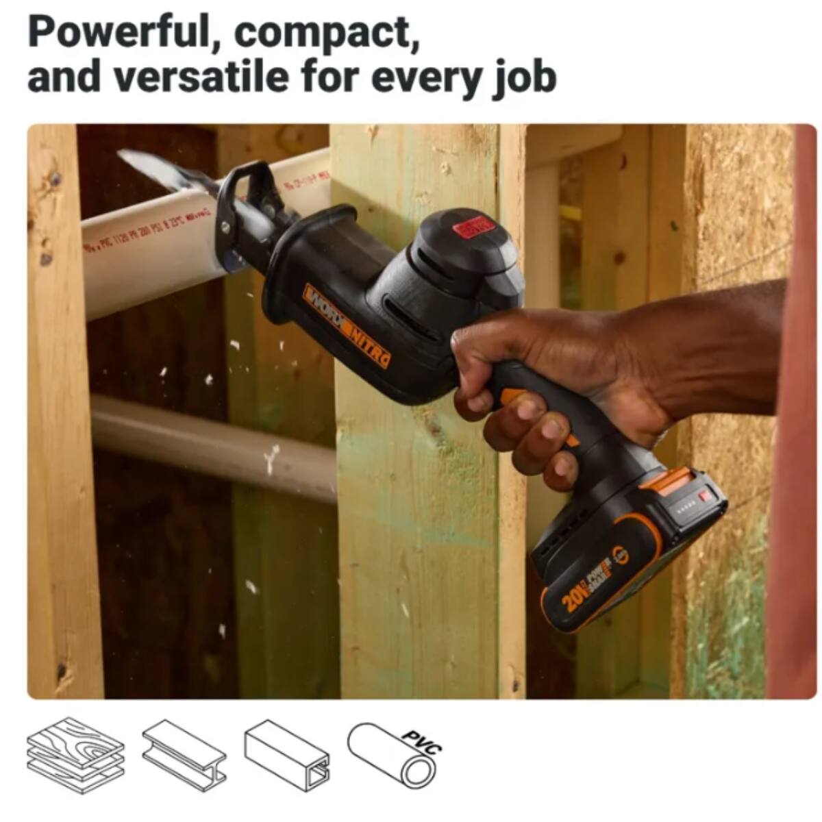 The text on the image reads: "Powerful, compact, and versatile for every job."