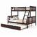 Front. Costway - Costway Twin Over Full Bunk Bed with Trundle Ladder Safety Guardrails 3-in-1 Beds - Espresso.
