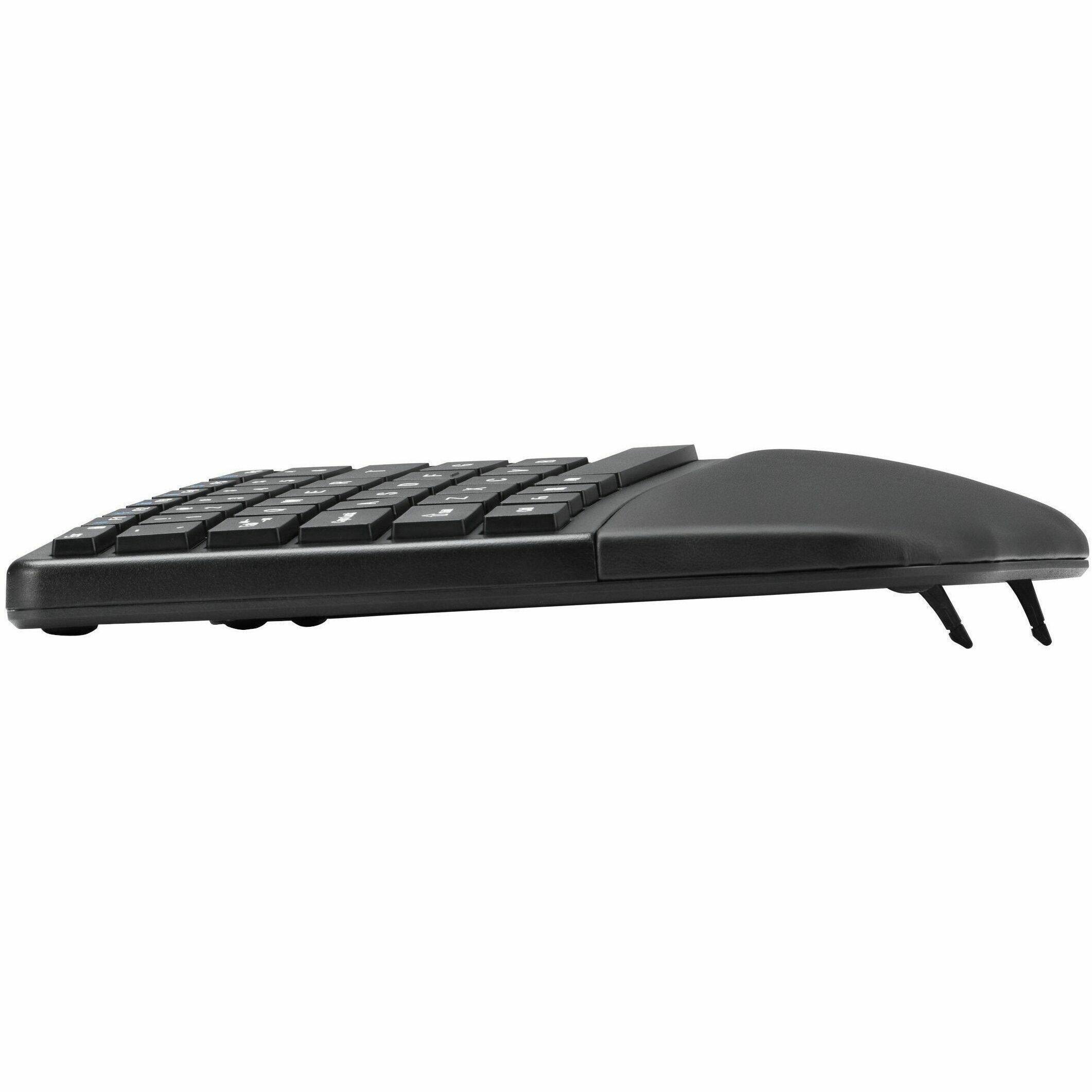 Alt View 4. Kensington - Kensington Pro Fit™ Ergo KB680 EQ Rechargeable Keyboard - Wireless Connectivity - Bluetooth/RF - Full-size - 5.4 - Black.