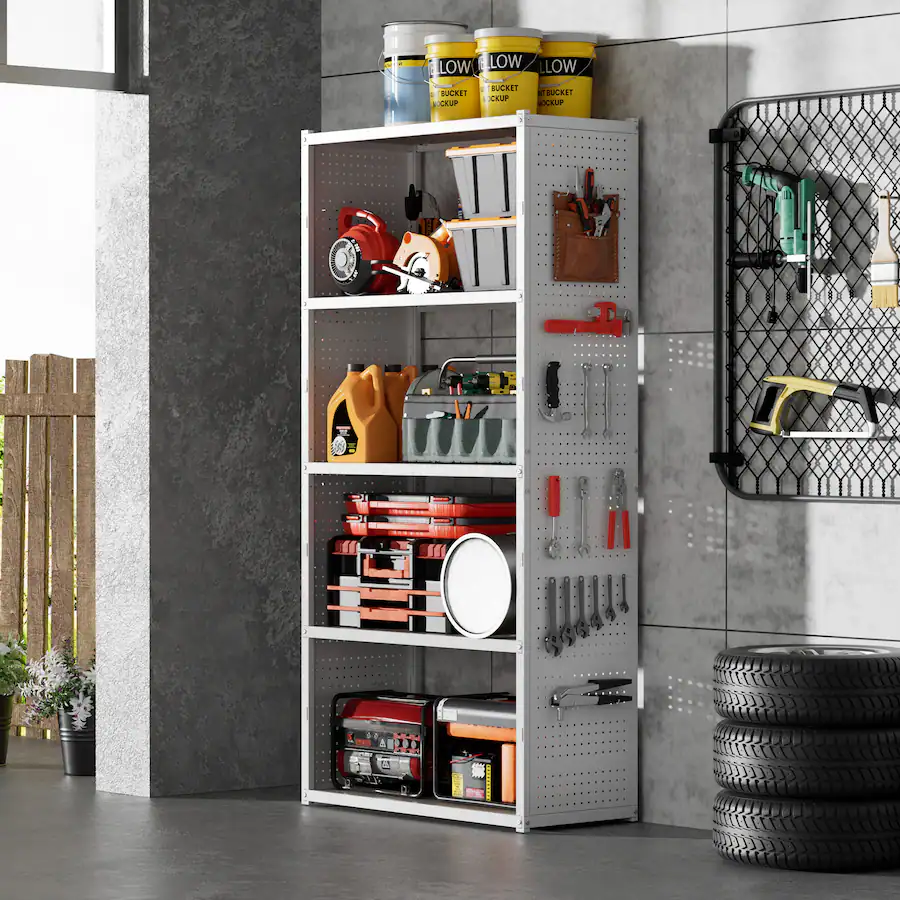 Fleximounts 5 Shelf Heavy Duty Adjustable Garage Storage Shelving with ...