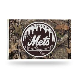 Rico Industries - New York Mets Bold Mossy Oak Camo Design 3x5 Indoor/Outdoor Banner Flag - Multi