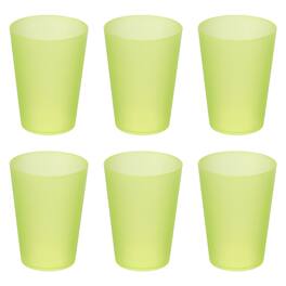 Unique Bargains - 6pcs Plastic Tumblers, 11.8oz Reusable Unbreakable Water Tumblers for Home Office Outdoors Water Coffee Milk Juice Tea - Clear Yellow