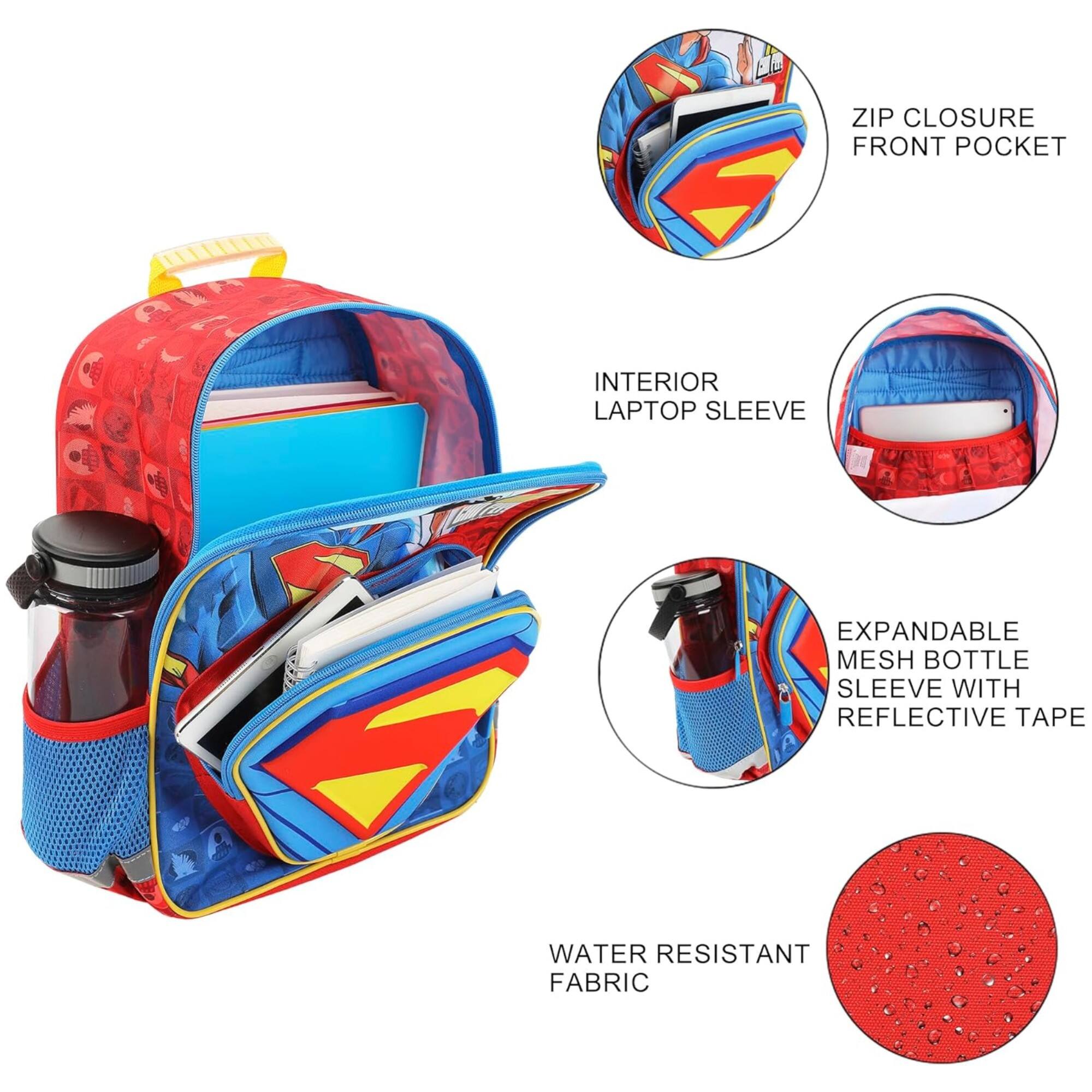 ZIP CLOSURE FRONT POCKET  
INTERIOR LAPTOP SLEEVE  
EXPANDABLE MESH BOTTLE SLEEVE WITH REFLECTIVE TAPE  
WATER RESISTANT FABRIC