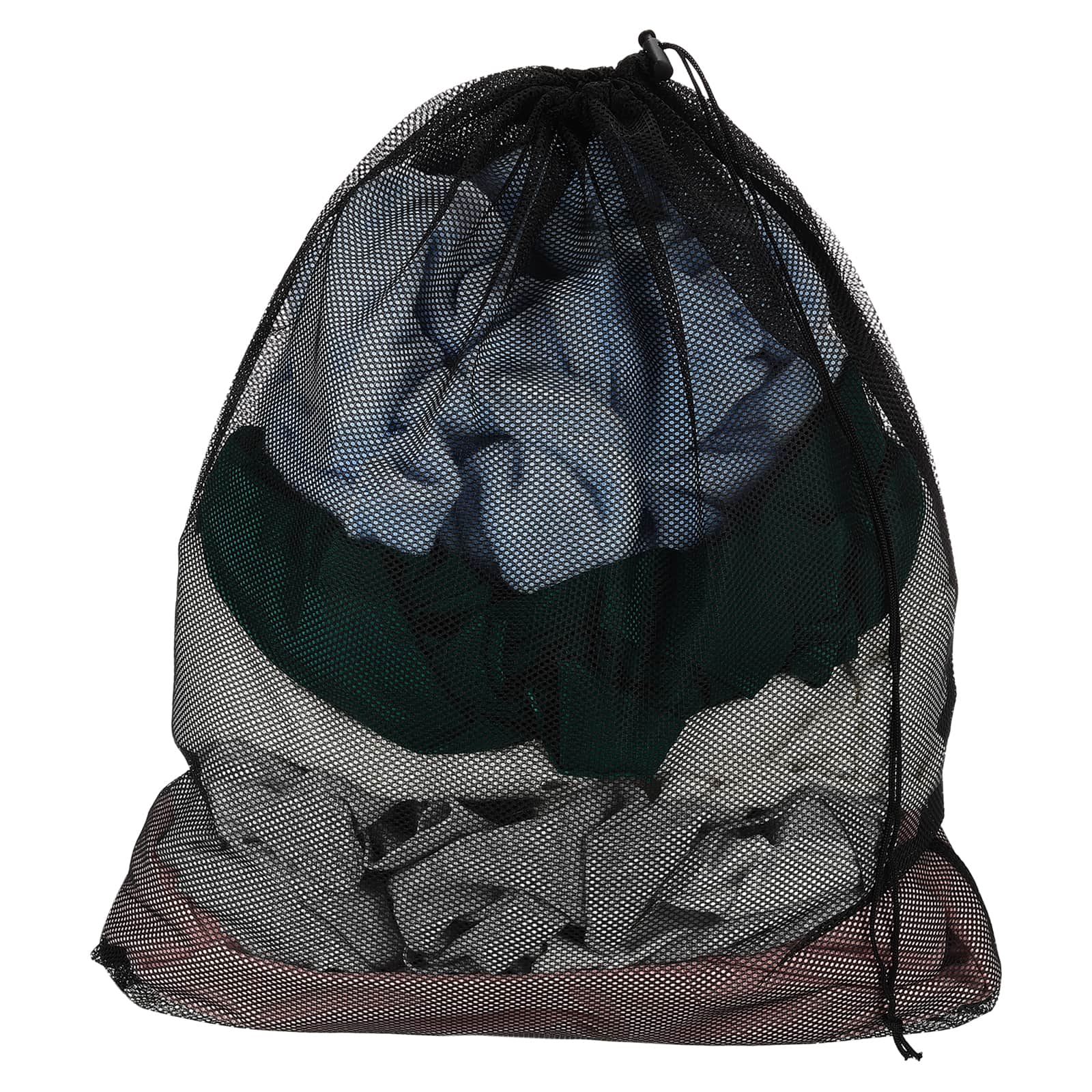Unique Bargains - Practical Mesh Laundry Bag Large 19.7x23.6 Inch Coarse Drawstring Net for Washing Machine and Home Travel Storage - Black