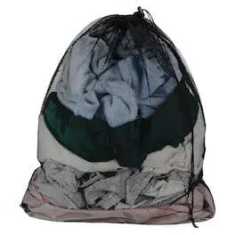 Unique Bargains - Practical Mesh Laundry Bag Large 19.7x23.6 Inch Coarse Drawstring Net for Washing Machine and Home Travel Storage - Black