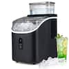 Front. Costway - Costway Ice Cube Maker Countertop, 2 Ways to Add Water with External Tank, 34Lbs/Day - Black.