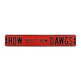 Authentic Street Signs - Georgia Bulldogs 6" x 36" College Ave Embossed Street Sign - Red