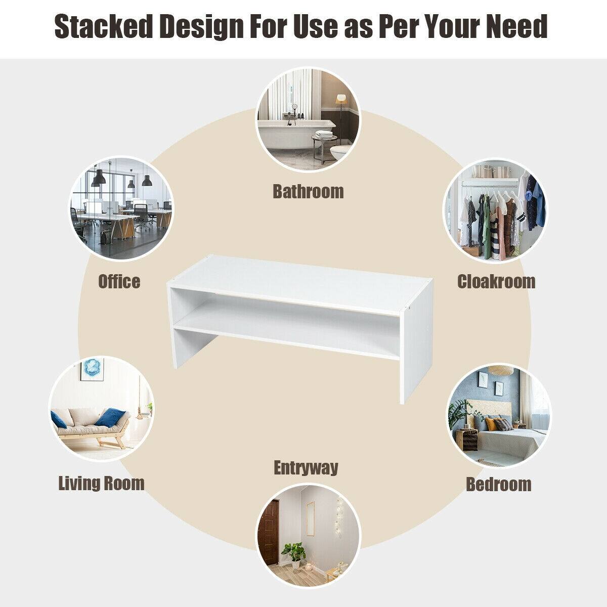 Stacked Design For Use as Per Your Need

Bathroom
Office
Cloakroom
Living Room
Entryway
Bedroom