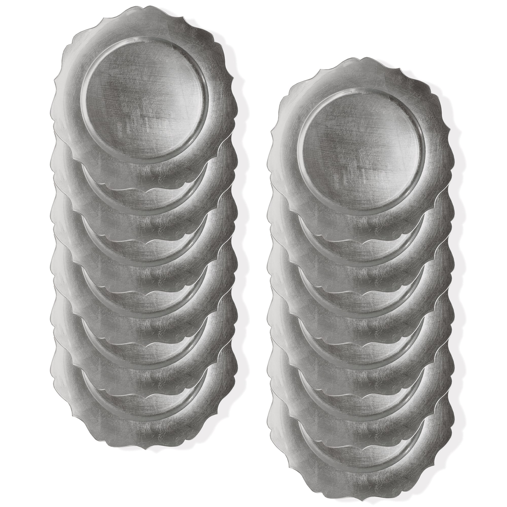 American Atelier - Scallop Charger Plate Set- 12 Pieces - Silver