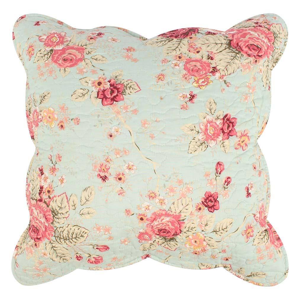 Alt View 2. Greenland Home Fashions - Greenland Home Antique Rose Floral Print High-Quality 2-Piece Pillow Set - Each 18x18 Blue - Blue.