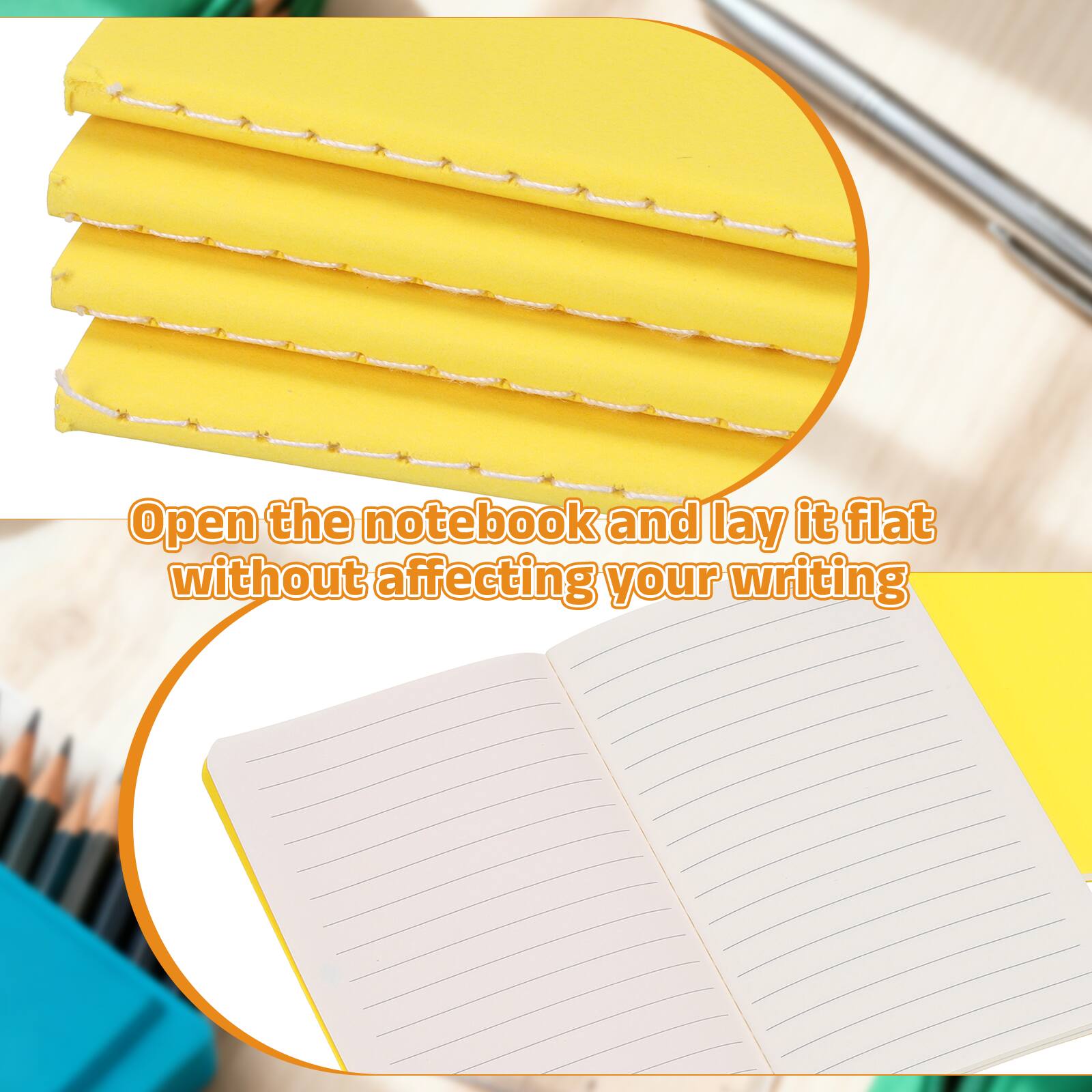 Open the notebook and lay it flat without affecting your writing