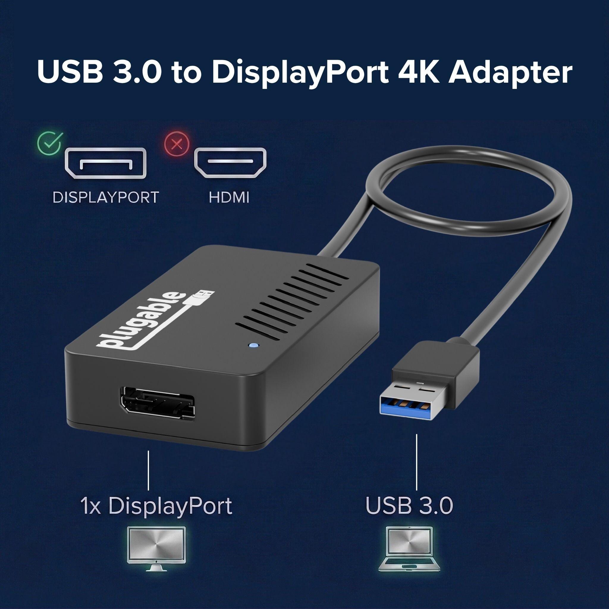 Plugable USB 3.0 to DisplayPort 4K DisplayLink Video Graphics