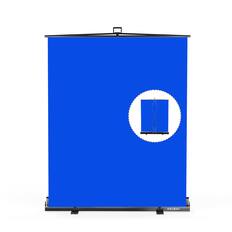 Front. RAUBAY - 5′x 6.9′ Collapsible Blue Screen Backdrop Portable Retractable Chroma Key Panel Photo Background with Stand - Blue.