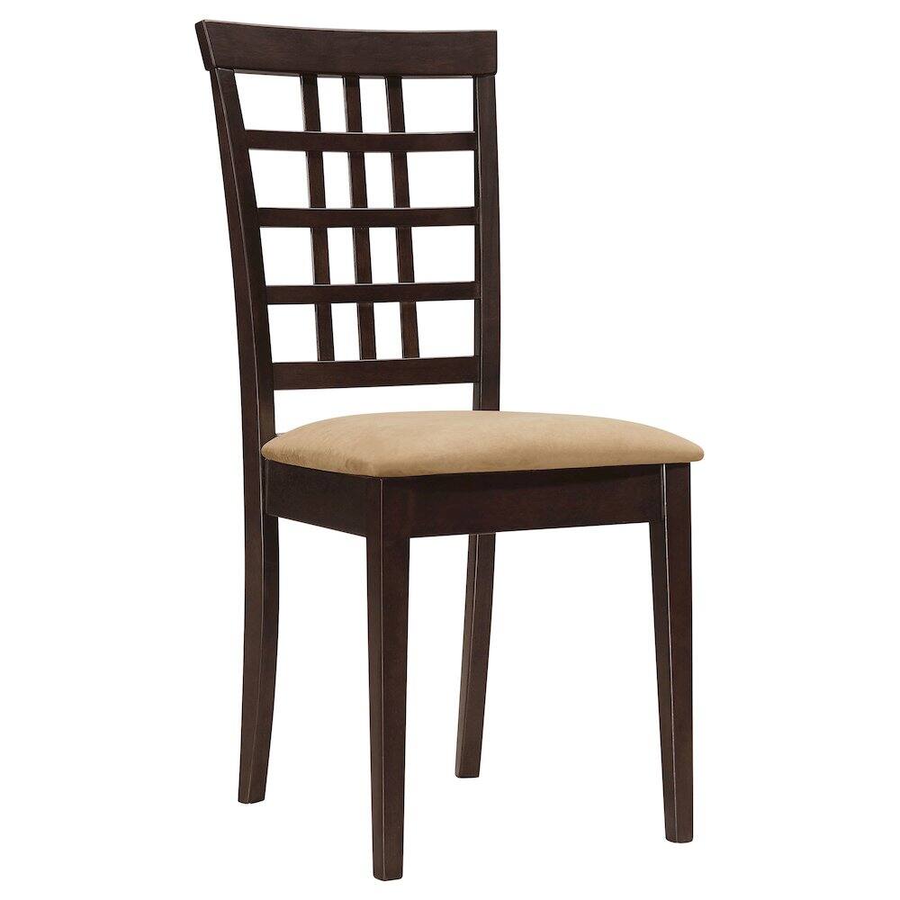Alt View 2. Coaster Co. of America - Kelso Lattice Back Dining Side Chair Cappuccino (Set of 2) - Brown.