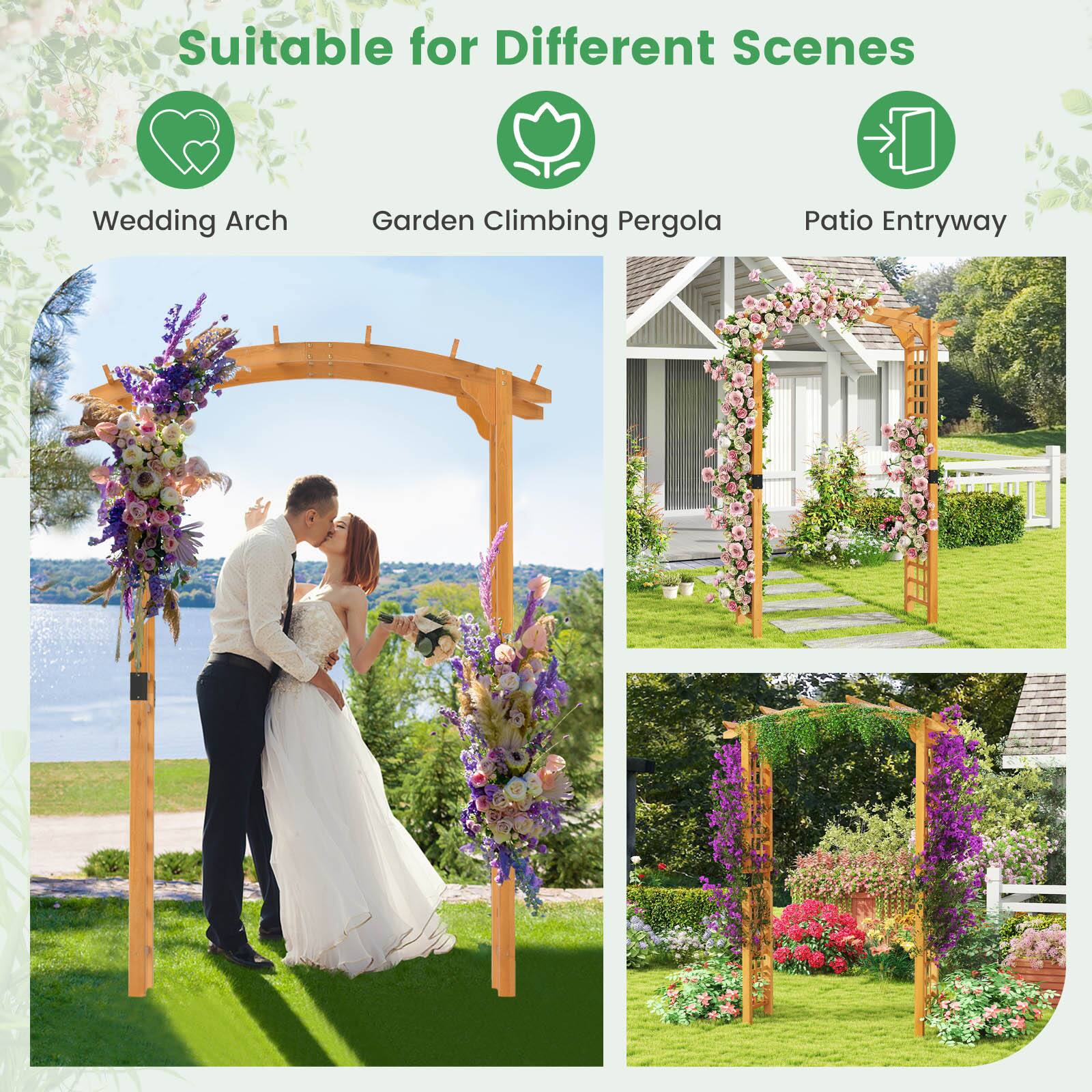 Suitable for Different Scenes

- Wedding Arch
- Garden Climbing Pergola
- Patio Entryway