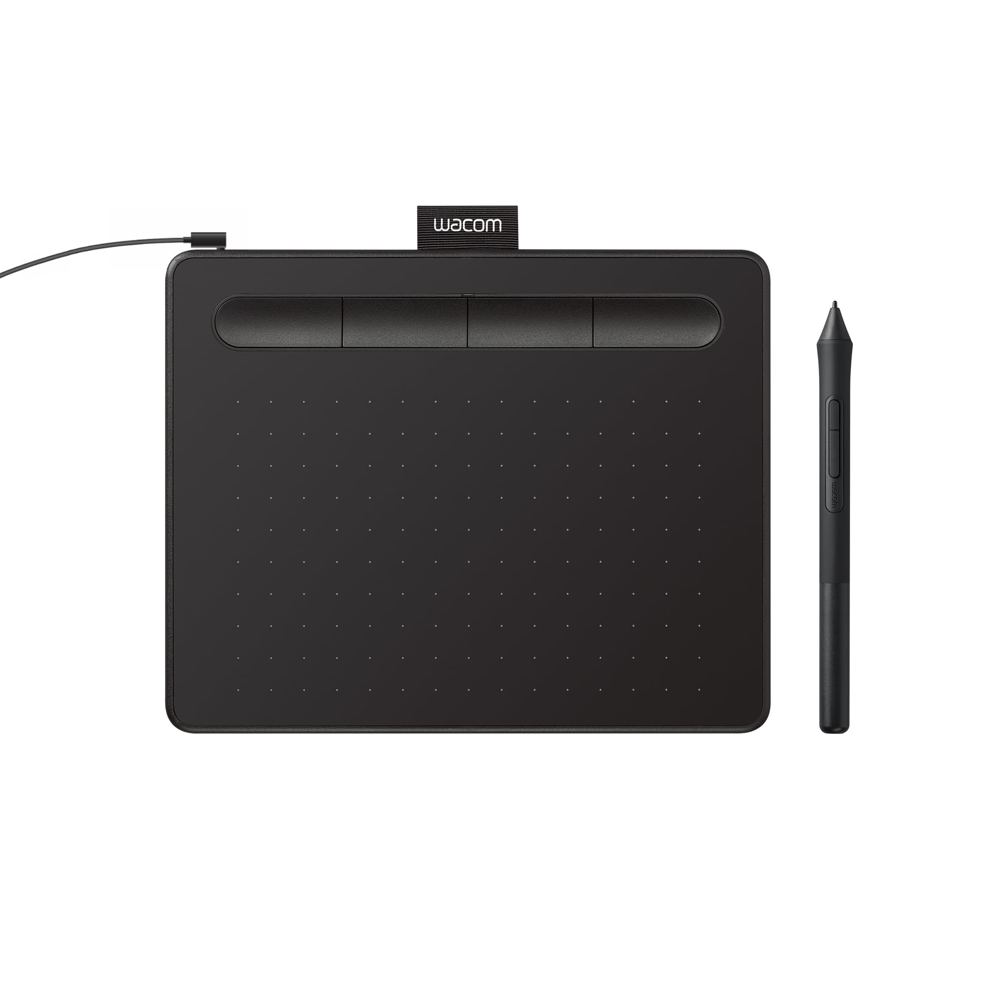 Front. Wacom - Intuos Graphic Drawing Tablet for Mac, PC, Chromebook & Android (Small) with Software Included - Black.