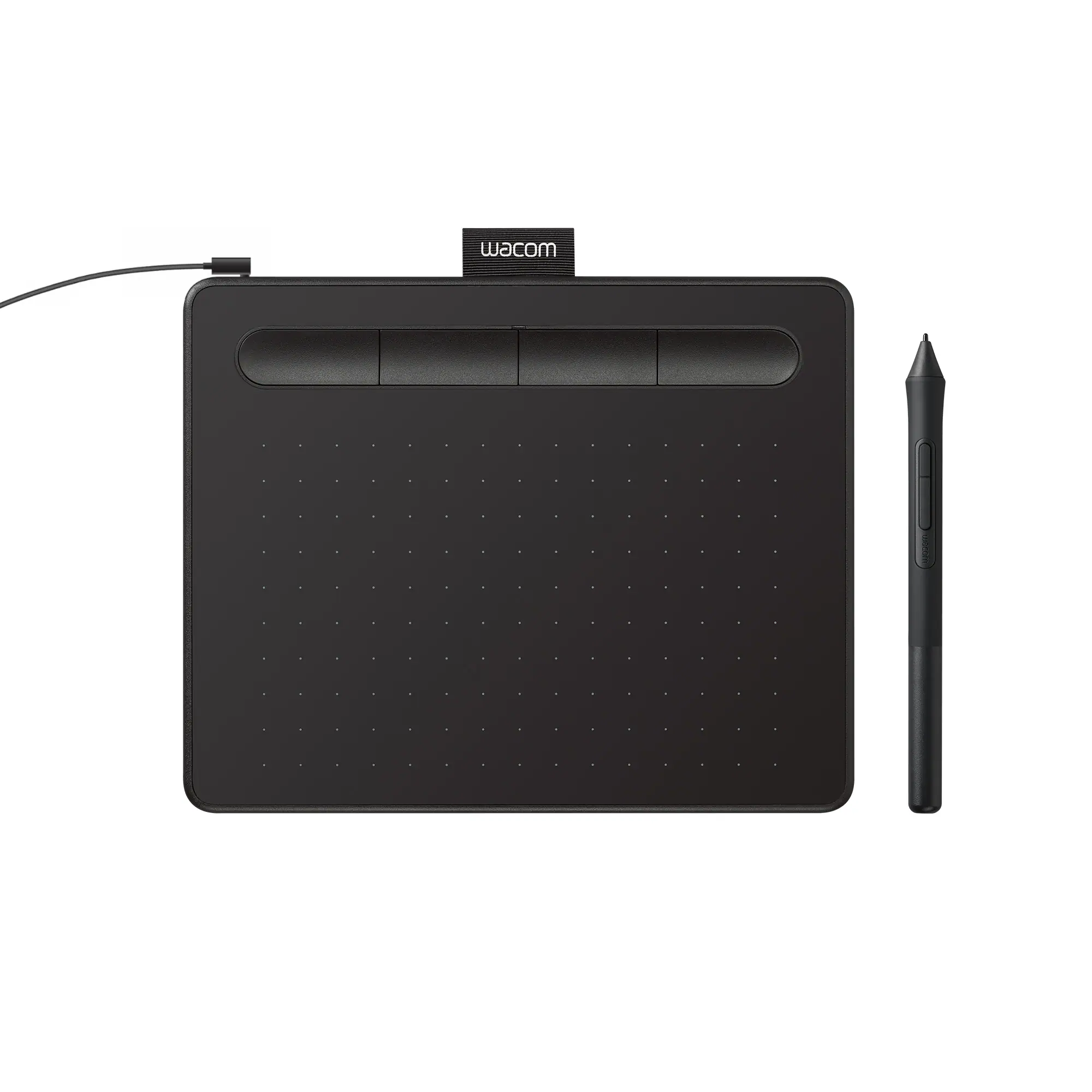 Front. Wacom - Intuos Graphic Drawing Tablet for Mac, PC, Chromebook & Android (Small) with Software Included - Black.