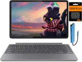 Lenovo - Upgraded - Duet 11 Chromebook 11" FHD+ LCD Touchscreen 2-in-1 Laptop - MediaTek Kompanio 838 - 4GB RAM - 64GB+256GB SD - keyboard - Luna Grey