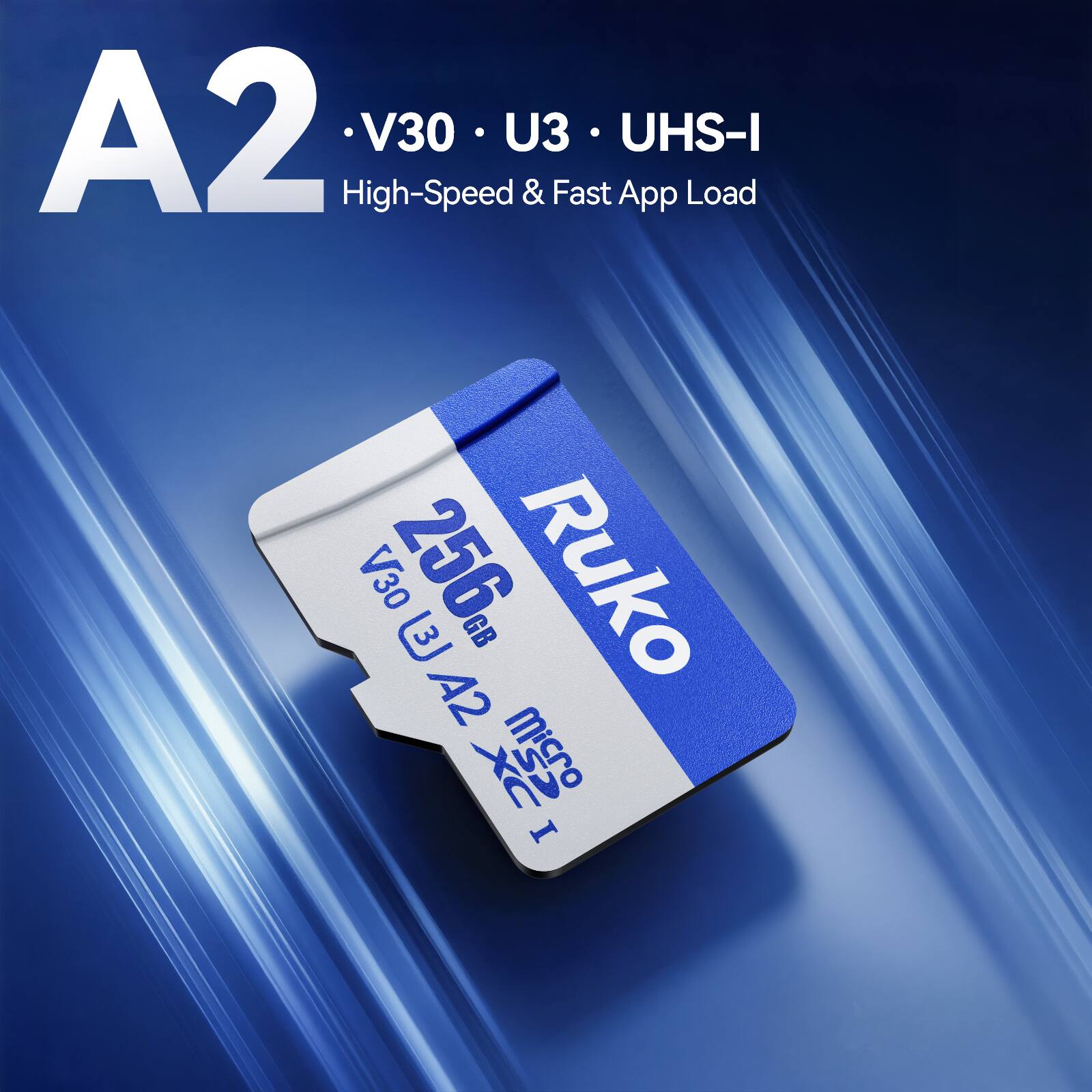 A2 High-Speed V30 U3 & Fast App Load UHS-I  
256GB  
Ruko  
V30 A2 U3 UHS-I