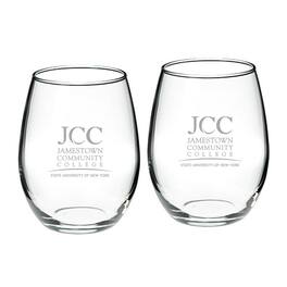 Jardine - SUNY Jamestown Community College Two-Piece 21oz. Stemless Wine Glass Set - Multicolor