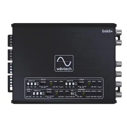 link6+
wvtech
INPUT CH
CH1/2
RANGE
CLIP GAIN TRIM
ON OFF
MIN MAX +1 10V 20V
INPUT CH
CH3/4
RANGE
CLIP GAIN TRIM
ON OFF
MIN MAX +1 10V 20V
INPUT CH
CH5/6
RANGE
CLIP GAIN TRIM
ON OFF
MIN MAX +1 10V 20V
AUX CH5/6
GAIN
MIN MAX
SRC
TRIM
SENS PEQ BOOST-WIDTH-FREQ
ON OFF
0 12 NAR WIDE 30 80
AUTOBASS
ON MAX
SV 1 4 L40V
SV 1 4 L40V
SV 5 40V
SV 5 40V
1/2 3/4 5/6
1/2 3/4 5/6
1/2 3/4 5/6
10V 20V
10V 20V
10V 20