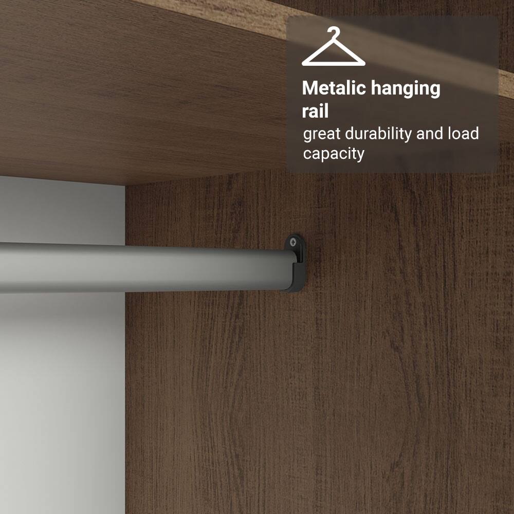Metallic hanging rail  
great durability and load capacity