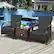Alt View 4. Costway - 3 PCS Patio Wicker Rattan Furniture Set Coffee Table & 2 Rattan Chair W/Cushions - Dark Gray.