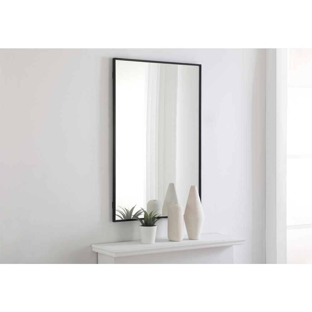 Alt View 8. Elegant Decor - Metal frame Rectangle Mirror 28 inch Black - Black.