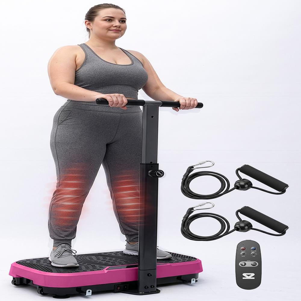 Hurtle - Vibration Plate Exercise Machine with Handlebar, 99 Speeds, 10 Programs, Remote & Portable Fitness Platform - Pink price history on PriceWatchPro