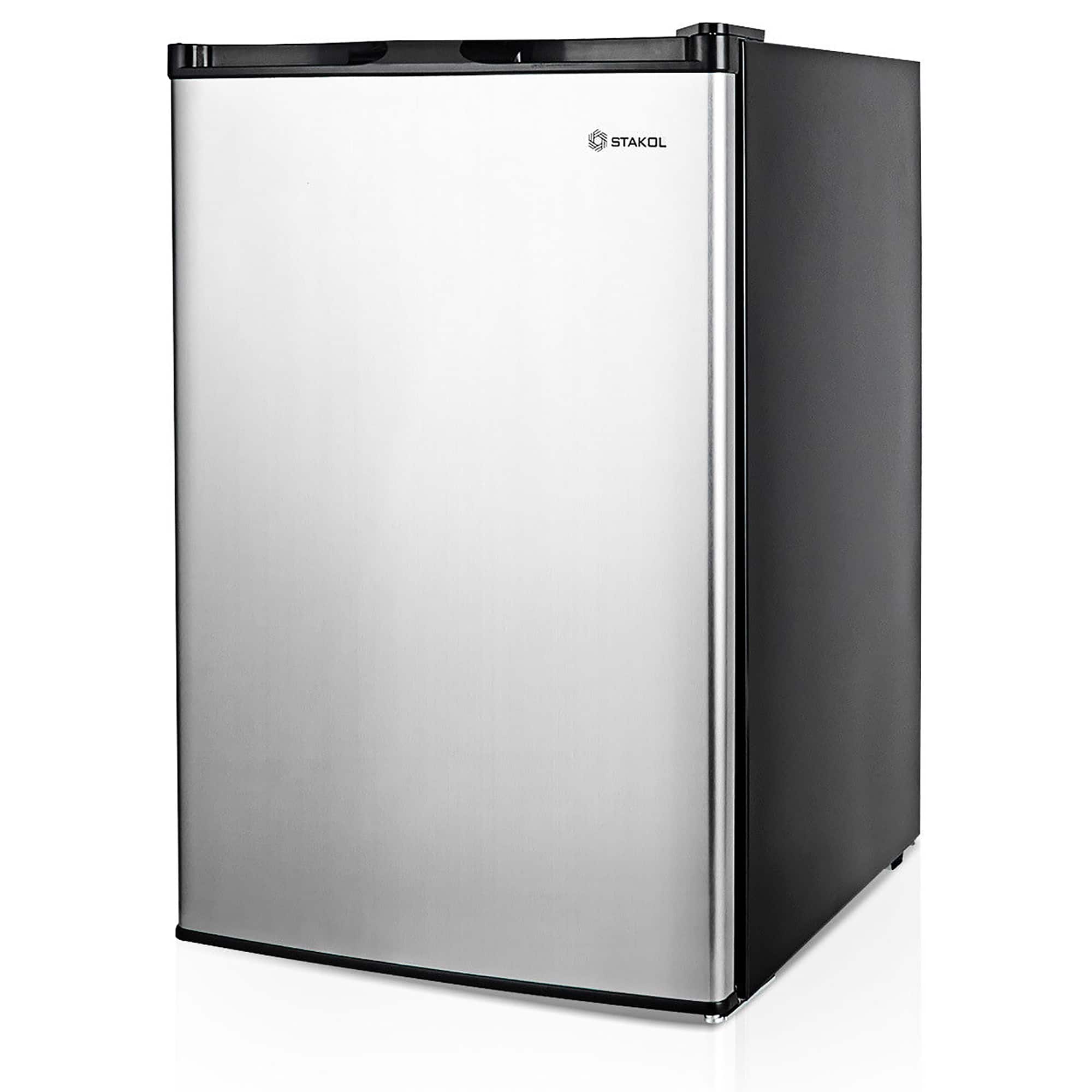 Front. Costway - STAKOL 3 cu.ft. Compact Upright Freezer w/Single Stainless Steel Door Removable Shelves - Silver.